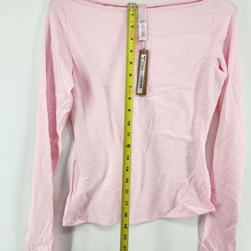 Skims XS Cherry Blossom Cotton Jersey Boat Neck‎ Long Sleeve Shirt NWT - Picture 7 of 8